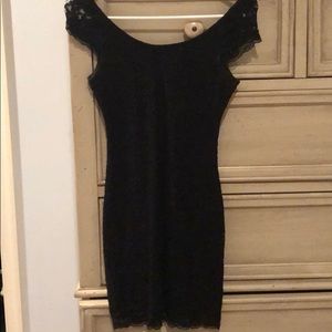 Lace Black Short Dress